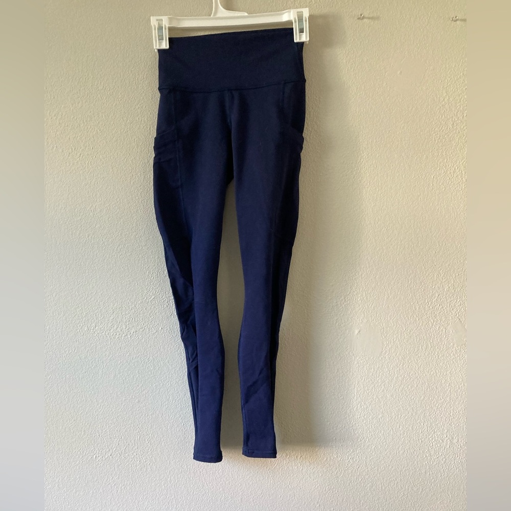 Fabletics Navy Mesh Panel Leggings